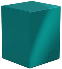 Ultimate Guard Boulder Solid 100+ deck case petrol, front view protecting up to 100 double-sleeved cards