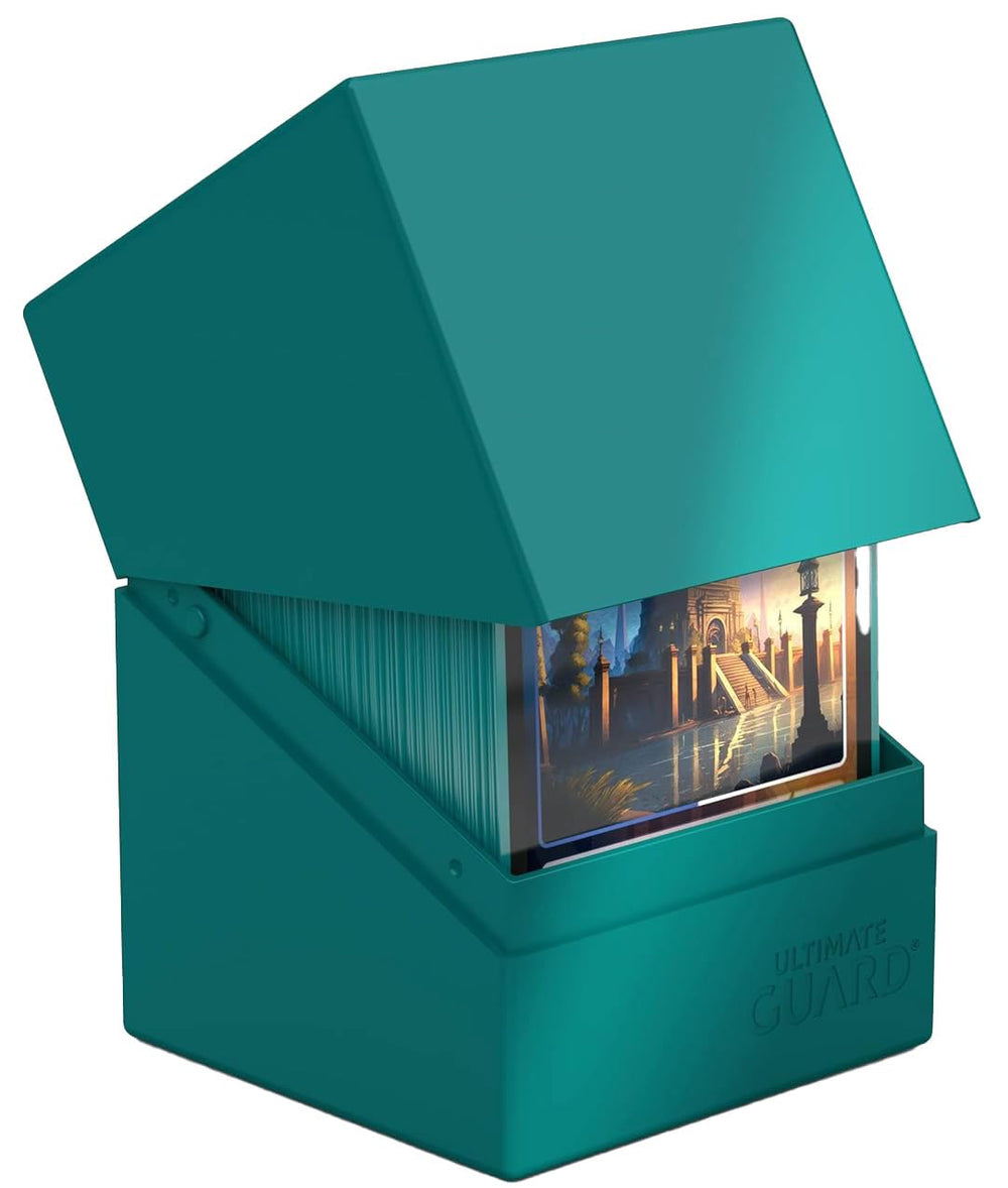 Ultimate Guard Boulder Solid 100+ deck case petrol, side view highlighting durable exterior
