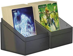 Durable red shell of Ultimate Guard Boulder Solid 100+ deck case with material detail.