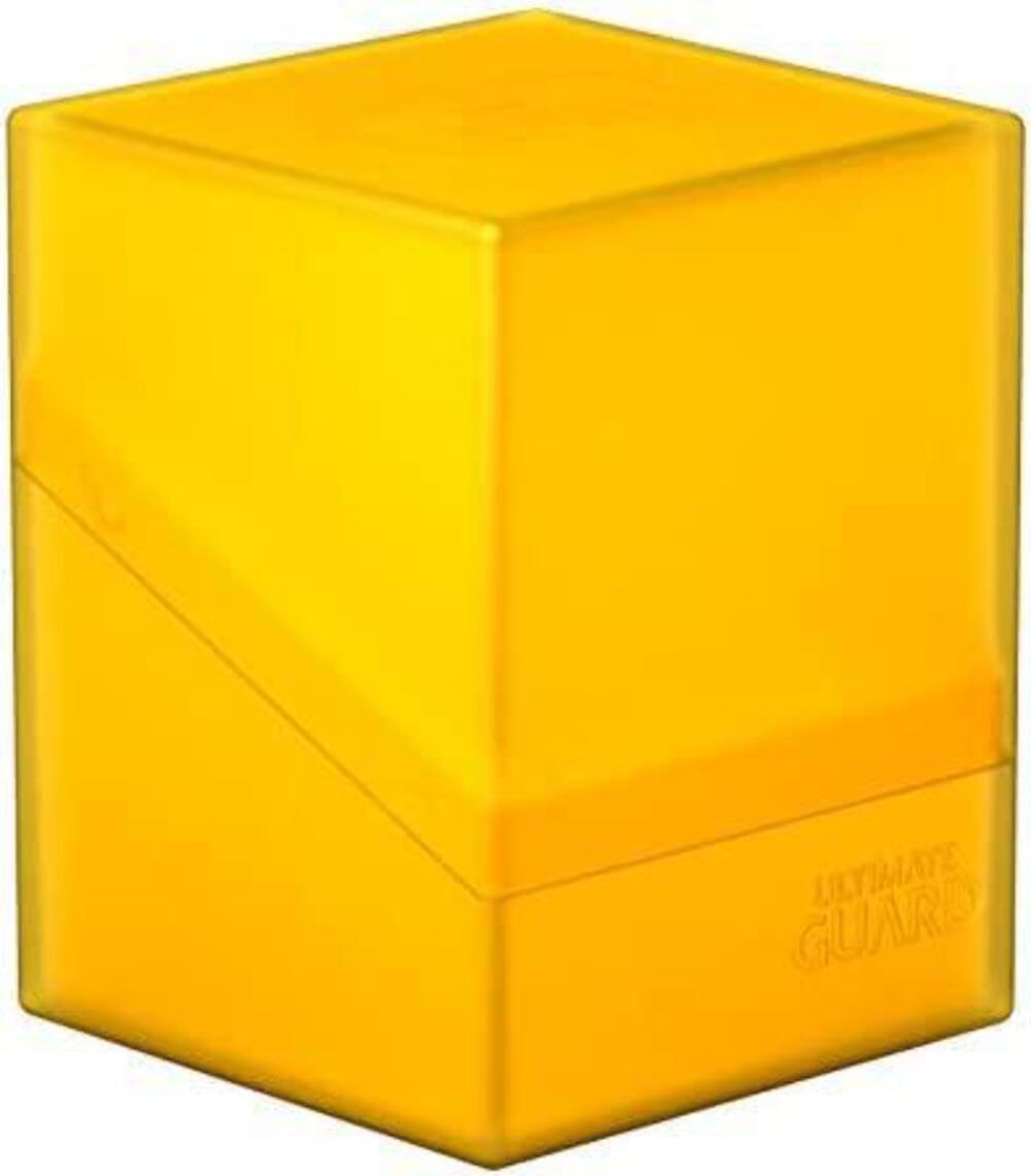 Ultimate Guard Boulder Solid 100+ red deck box with lid closed for privacy.