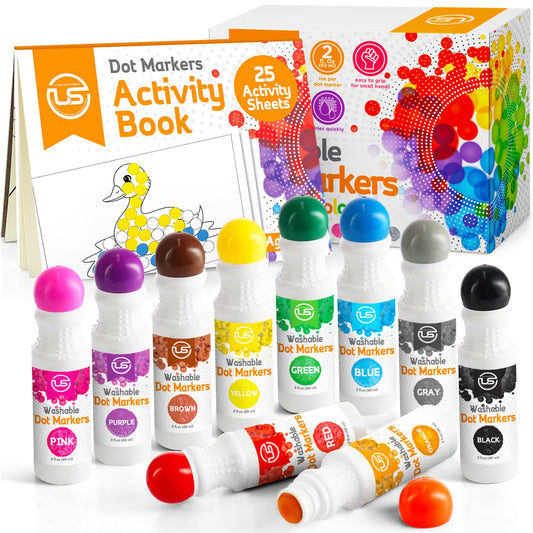 Ultimate Stationery dot markers for toddlers in 10 colors for creative dot art.