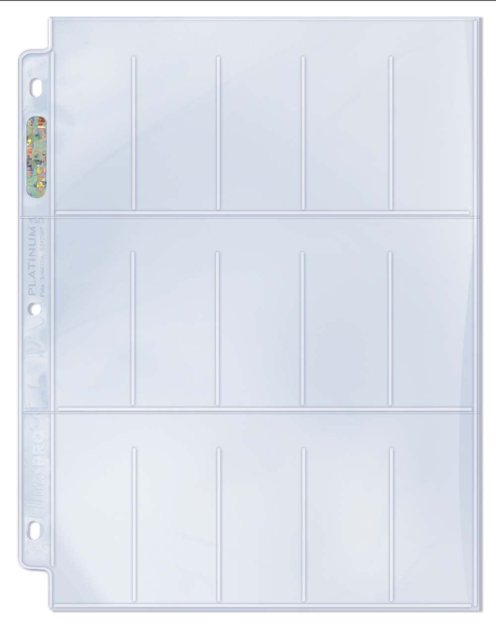 Ultra Pro 15-pocket Platinum Page displaying tobacco cards for archival protection