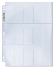 Ultra Pro 15-pocket Platinum Page displaying tobacco cards for archival protection