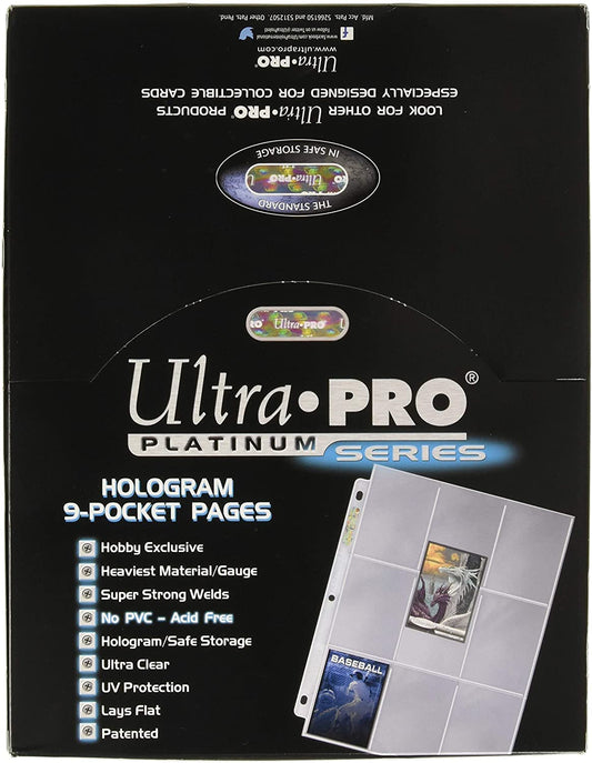 Ultra Pro 9-Pocket Platinum front cover shows durable, UV-protected card storage.