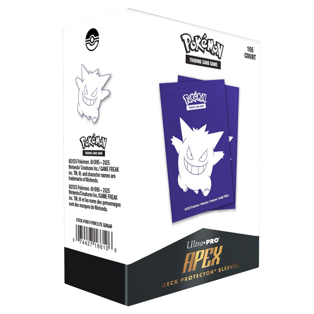 Ultra PRO Apex Gengar gloss-front sleeve boosts foil visibility and smooth shuffles