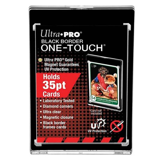 Ultra PRO black-border One-Touch holder frames standard cards for display.