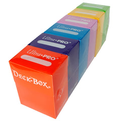 Ultra Pro deck box set of six colors helps organize sleeved cards on the go