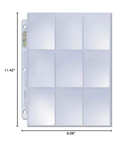 Ultra PRO Platinum clear display of cards in 9-pocket pages