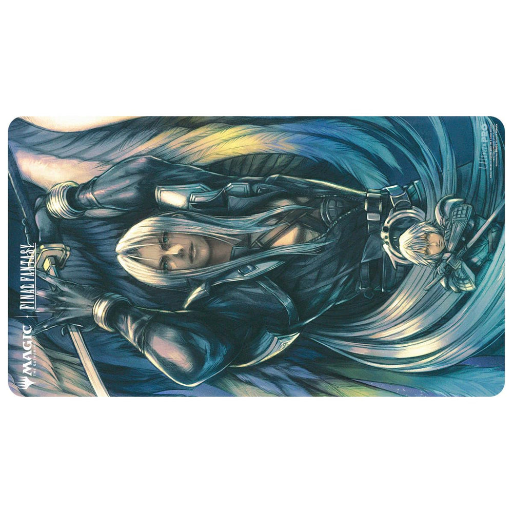 Ultra PRO Sephiroth A+B square artwork closeup on side A, premium tabletop feel.