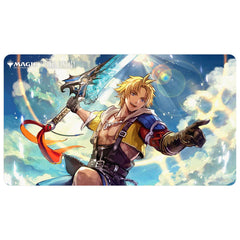 Ultra Pro Tidus Commander playmat with Universes Beyond art for smooth shuffling and card protection.