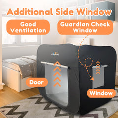 Ultrapopp tent with door and window for light control and ventilation