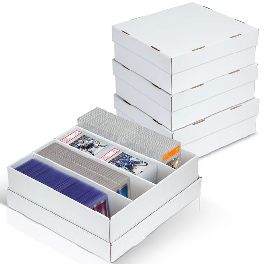 ULTRGEE trading card storage box with four rows, quick access and organization.
