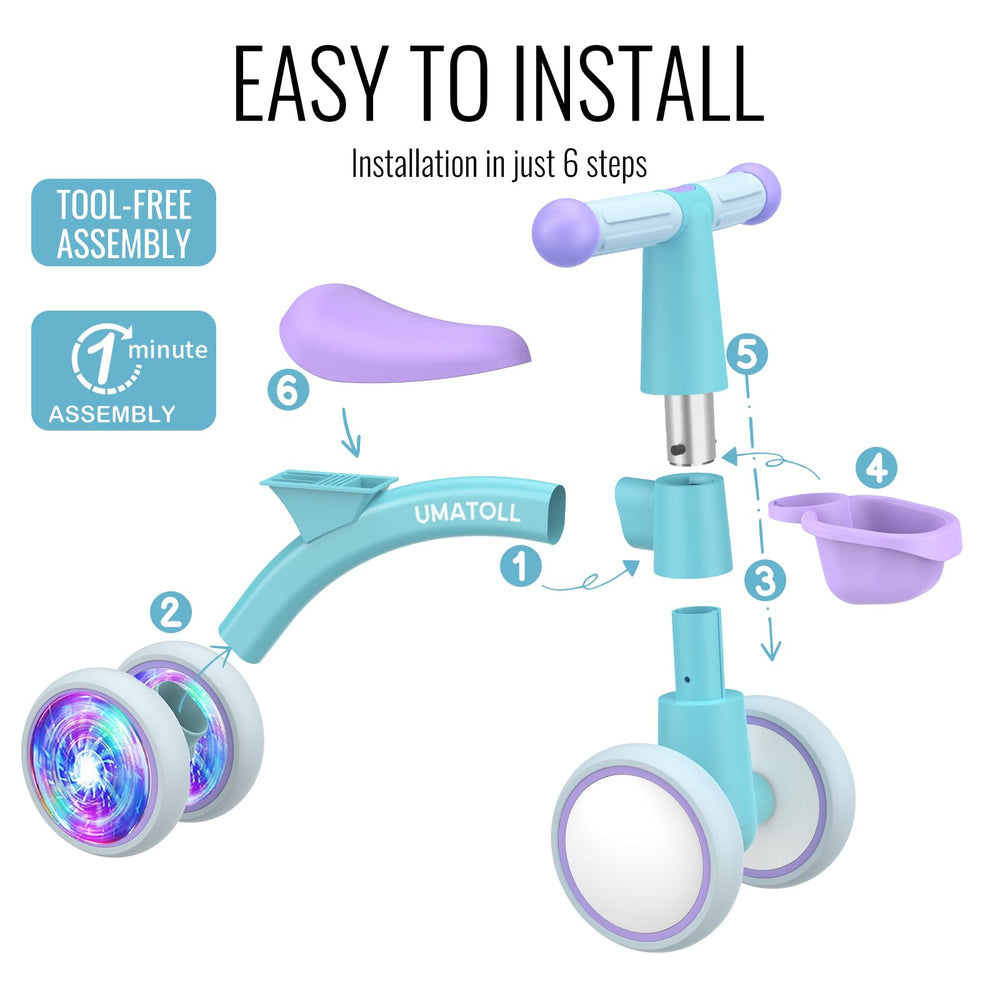 Umatoll EVA wheels offer quiet, non-slip rides indoors and outdoors.