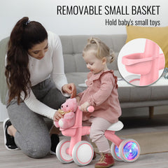 Umatoll pink balance bike makes a charming first birthday gift.