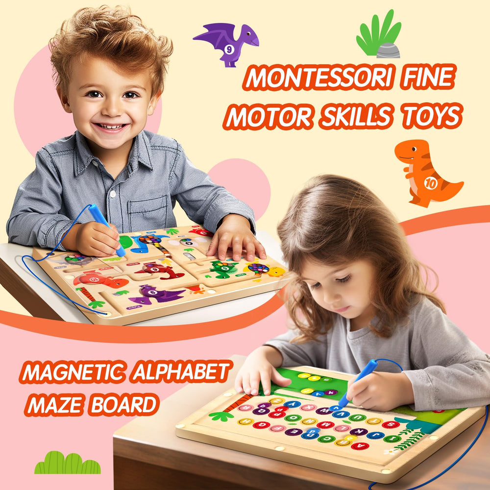 UMEREACT wooden magnetic maze board closeup shows polished edges and sturdy construction