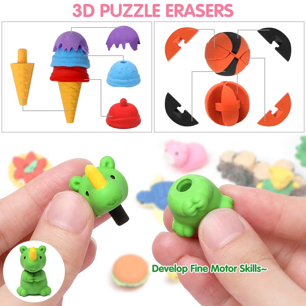 UMIKU puzzle erasers take apart and reassemble for fine motor practice