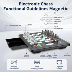 umissfun Electronic Chess Set LED indicators highlight move cues for beginners