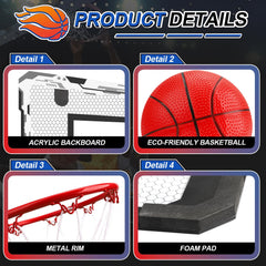 Umnodobn shatterproof backboard offers durable indoor use and steady rebounds.