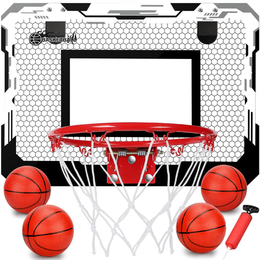Umnodobn indoor over-door hoop assembly for quick setup and instant play.