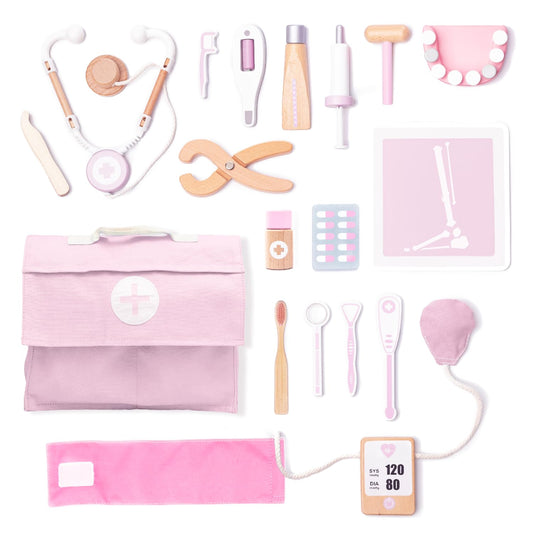 UMU wooden doctor kit stethoscope for kids supports imaginative play and early learning