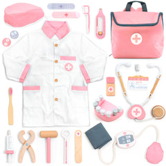 UMU wooden doctor kit stethoscope for imaginative pretend play and health-themed fun