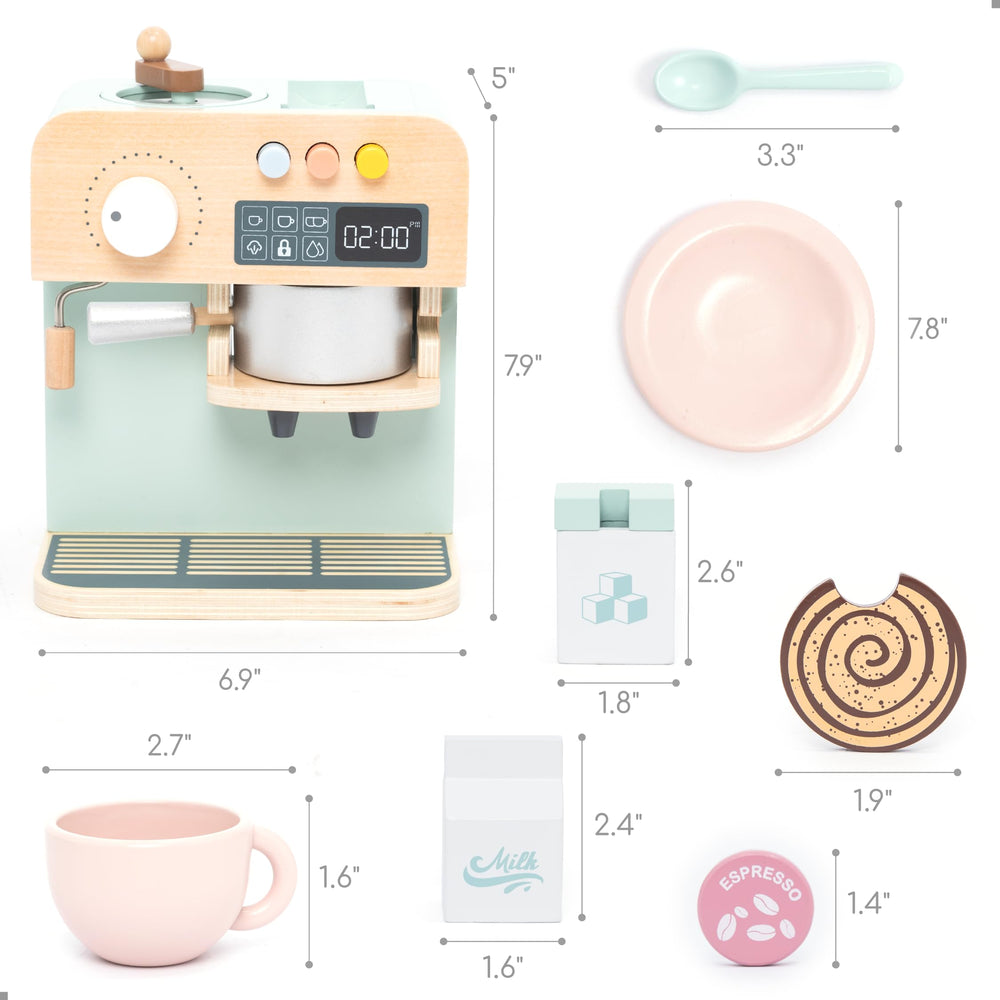 UMU espresso beans bag adds authentic sensory detail to pretend kitchen.