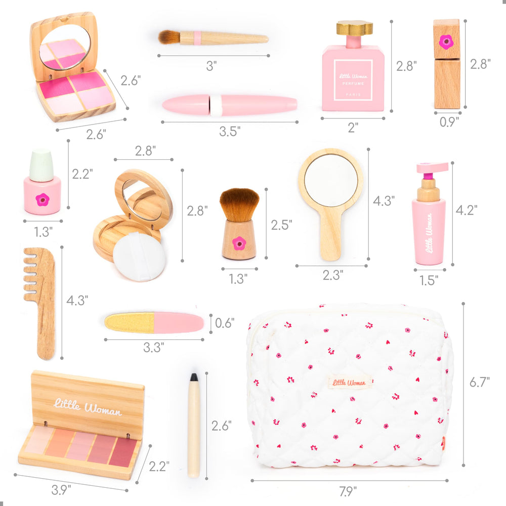 UMU wooden makeup kit travel bag makes play easy on the go.