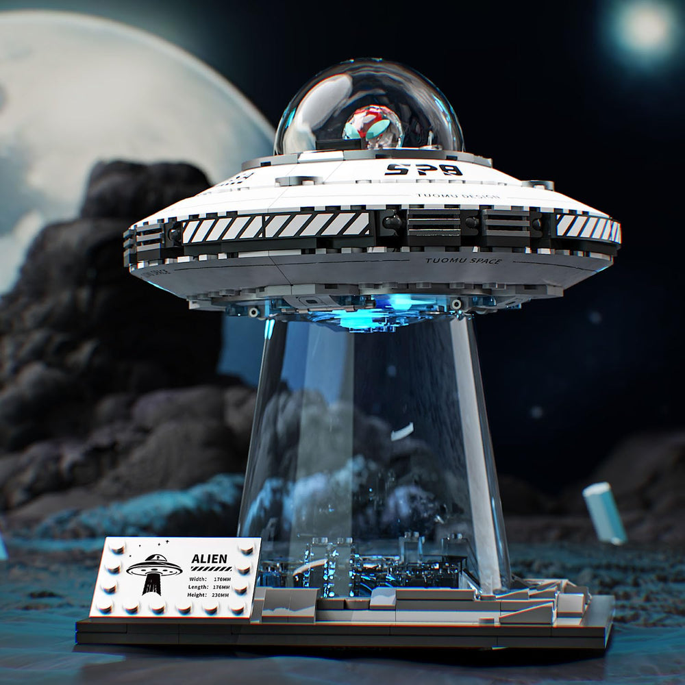 UNCLE BRICK Space UFO teleport effect enhances dramatic scenes.