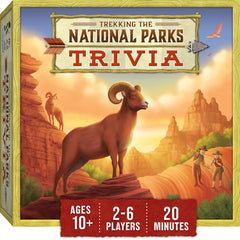 Underdog Games Trekking National Parks Trivia box showing compact packaging and quick setup