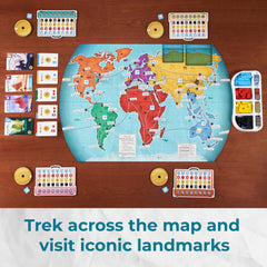 Underdog Games Trekking the World 2nd Edition destination cards spark geography curiosity in sessions.