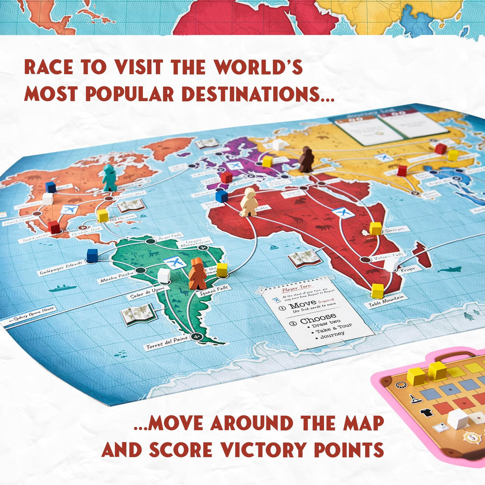 Underdog Games Trekking the World country cards showcase diverse landmarks for learning.