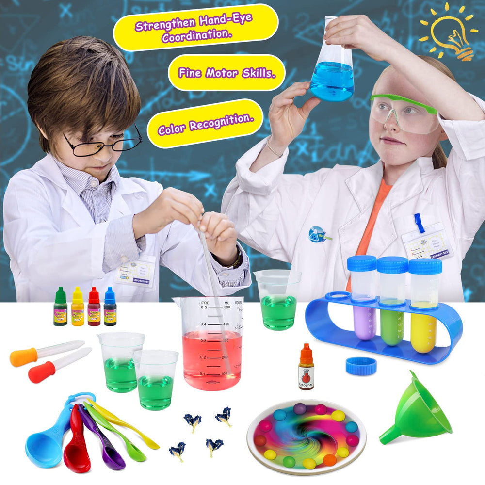 Unglinga measuring tools and beaker support precise observation