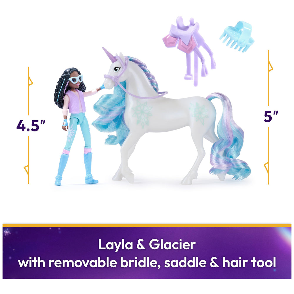 Unicorn Academy Glacier unicorn with Ice Magic markings and colorful mane.