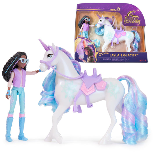 Unicorn Academy Layla doll with 7-point articulation for dynamic play.