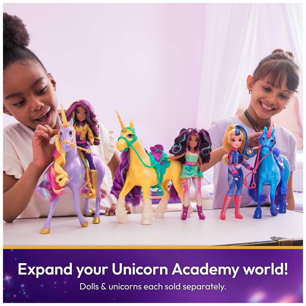 Leaf plush fits Unicorn Academy collection for gifting and playtime stories.