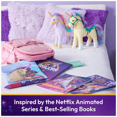 Flowing teal and purple mane and tail invite dynamic play.