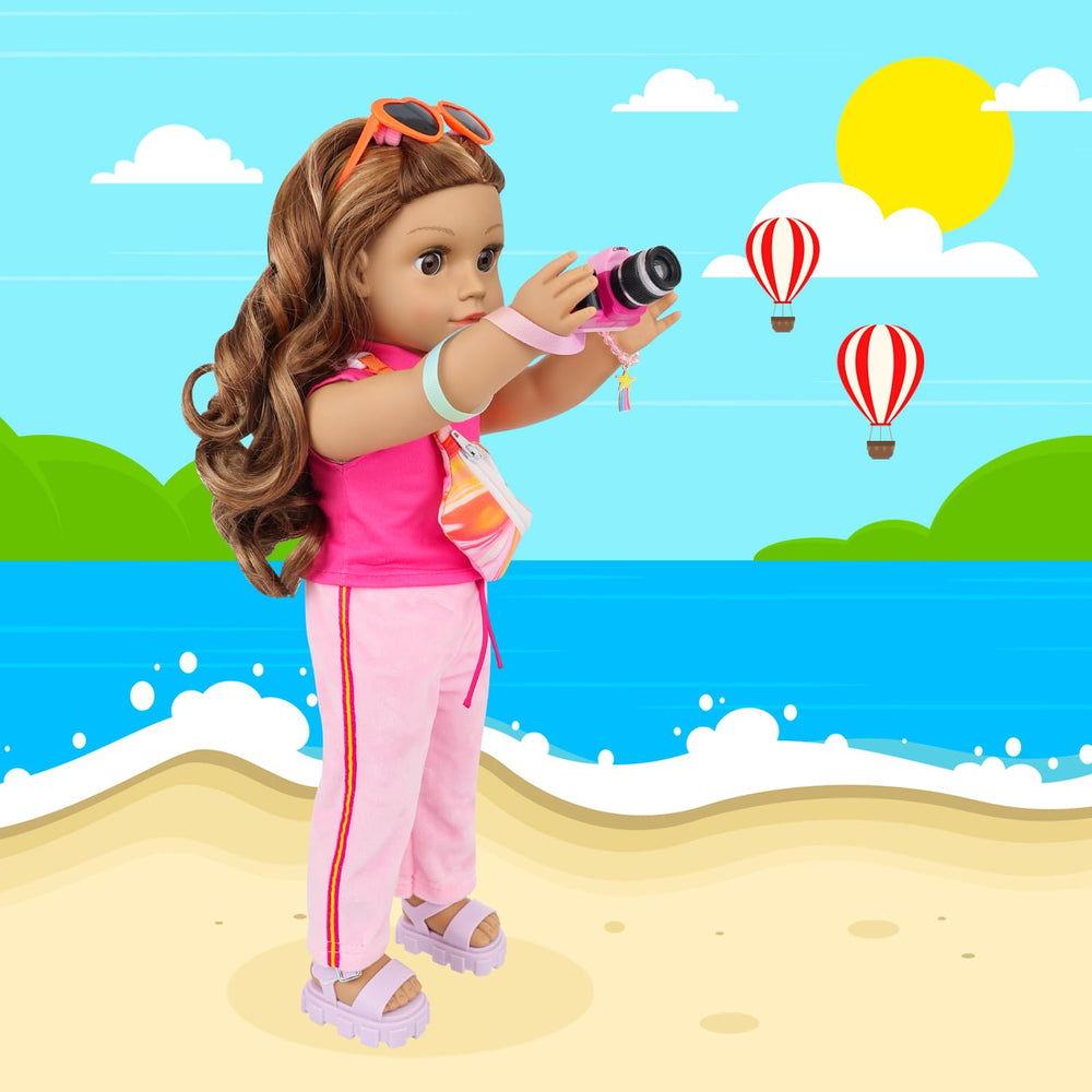 UNICORN ELEMENT 18in doll cell phone encourages role-play and social storytelling.