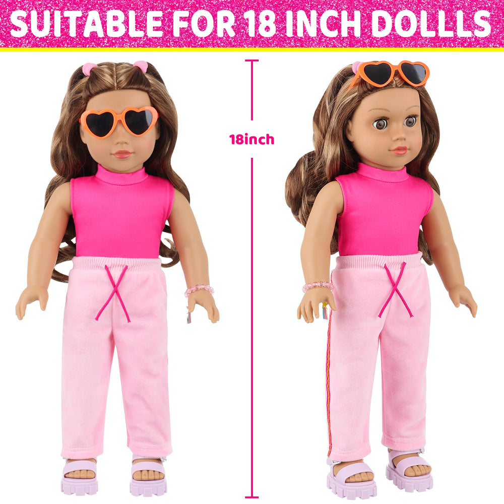 UNICORN ELEMENT 18in doll glasses travel set adds chic accessory for pretend adventures.