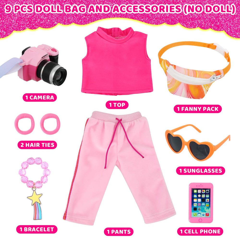 UNICORN ELEMENT 18in doll pants travel set supports versatile outfits and imaginative journeys.