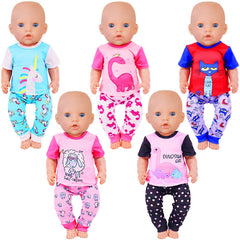 UNICORN ELEMENT 5-set doll clothes with animal-pattern designs for imaginative play