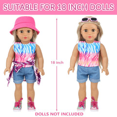UNICORN ELEMENT denim shorts for 18-inch dolls, comfy bottom piece for mixed outfits