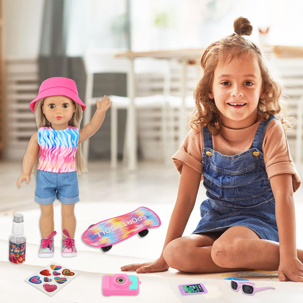 UNICORN ELEMENT skateboard for 18-inch dolls, supports dynamic outdoor fun