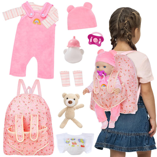 UNICORN ELEMENT backpack for 14-18 inch dolls, ideal for on-the-go play