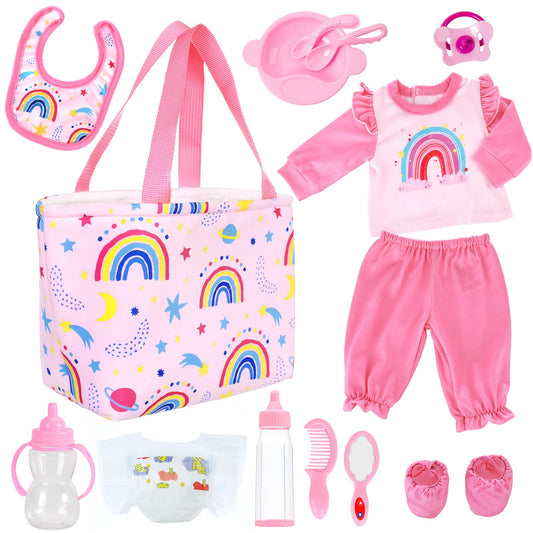 UNICORN ELEMENT diaper bag for dolls aids organized pretend play with outfits.