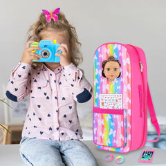 UNICORN ELEMENT floral mesh window bag keeps doll protected during travel