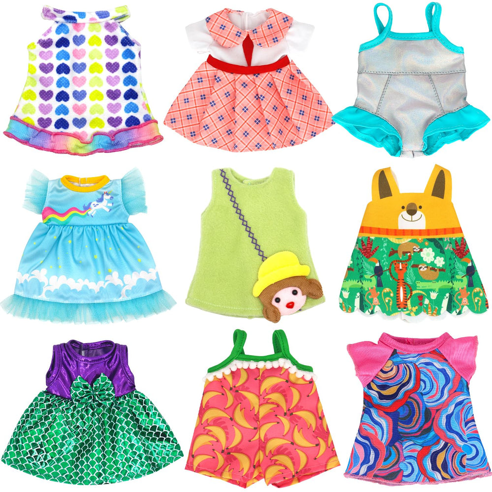 UNICORN ELEMENT nine-set alive baby doll clothes on a 12-inch doll for creative dress-up play