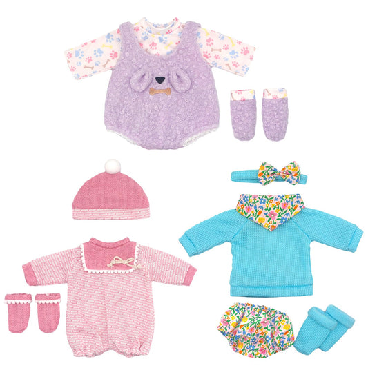 UNICORN ELEMENT three-set doll clothes for 14-18 inch dolls, includes hat and accessories for imaginative play.