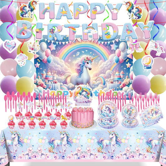 Unicorn party backdrop from 220Pcs, ideal for memorable photos and festive setup.