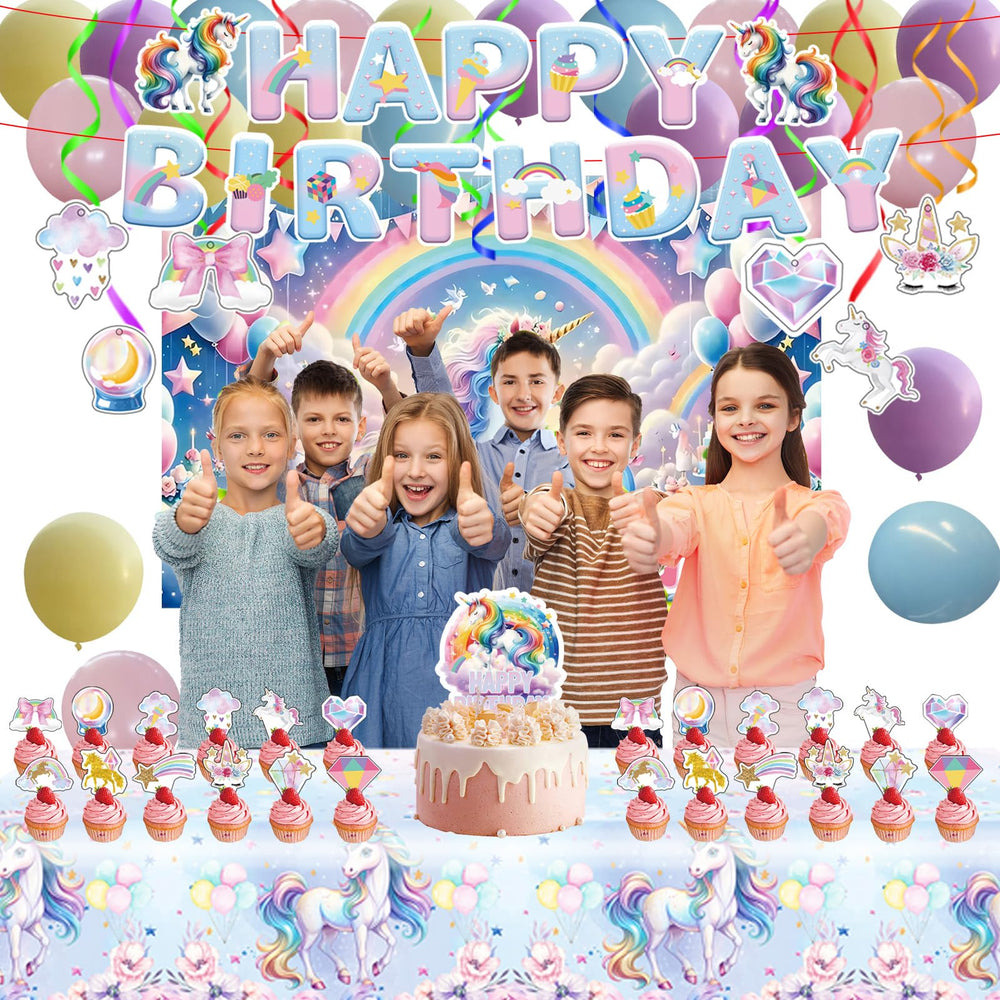 Unicorn party latex balloons from 220Pcs, lush color accents for a joyful vibe.