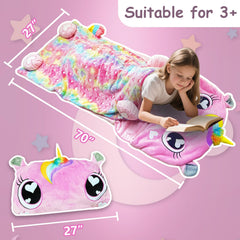 Unicorn Slumber glow in the dark feature helps kids locate the bag at night